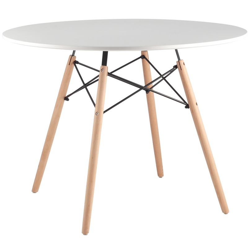 Изображение товара Стол обеденный Eames (круглый, белый/бук, d1000х740 мм)