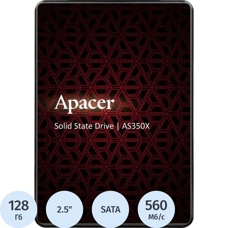Изображение товара Апейсер SSD накопитель AS350X 128 ГБ SATA III быстрое чтение и запись