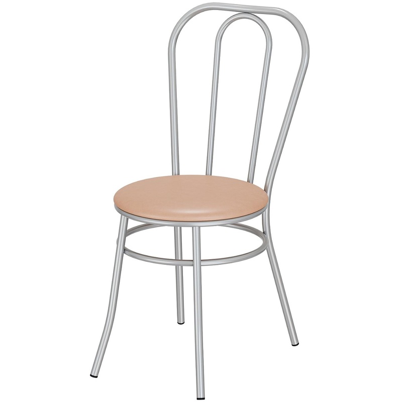 Изображение товара Обеденный стул Венский бежевый из экокожи металлический каркас