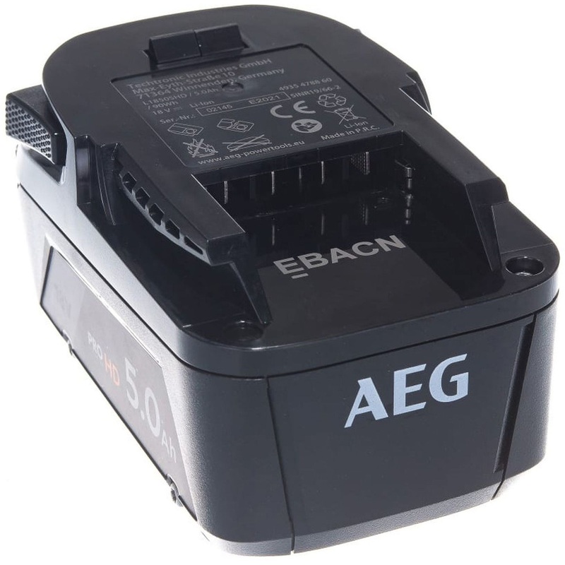 Изображение товара Аккумулятор AEG L1850SHD 18 В, 5 Ач, Li-ion, защита от перегрева, для электроинструментов Изображение товара Аккумулятор AEG L1850SHD 18 В, 5 Ач, Li-ion, защита от перегрева, для электроинструментов
