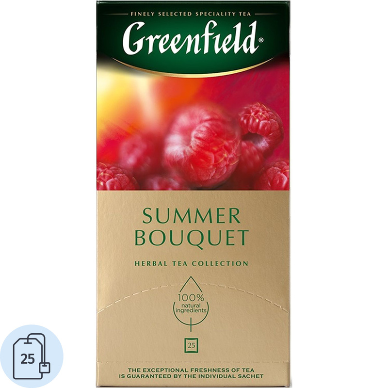 Изображение товара Чай ягодный фруктовый Greenfield Summer Bouquet 25 пакетиков с мятой и ягодами