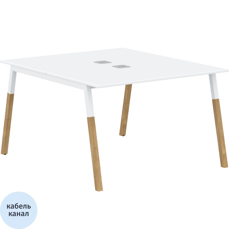 Изображение товара Стол прямой Forta FWST 1113 (бук белый/белый премиум, 1180х1370х733 мм)