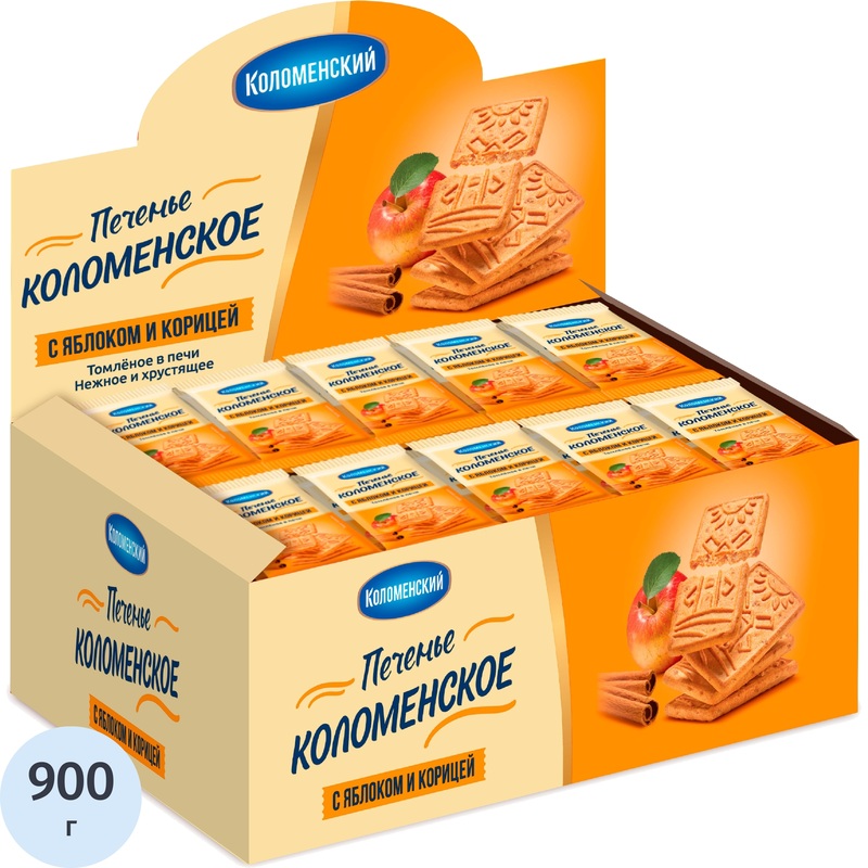 Изображение товара Печенье сахарное Коломенский с корицей и яблоком 30 шт по 30 г