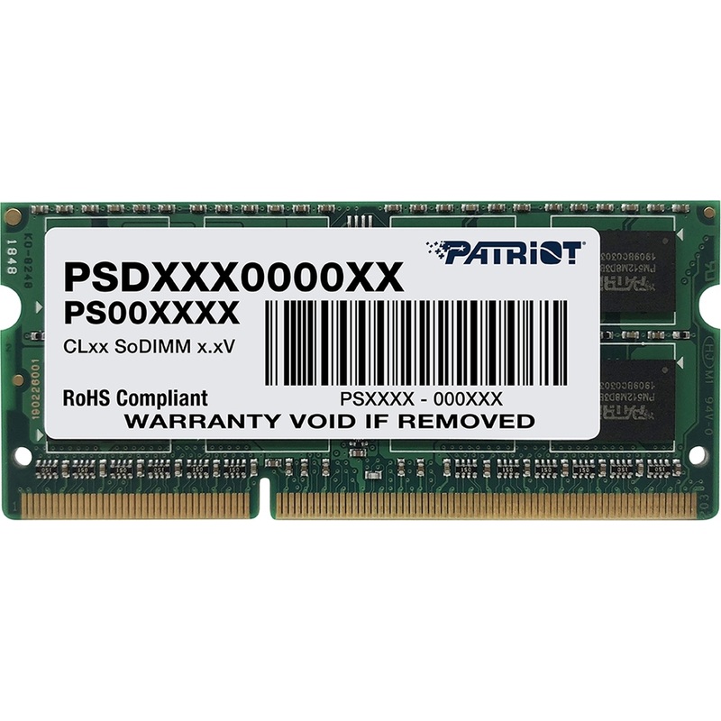 Изображение товара Модуль памяти DDR3 SO-DIMM 4 ГБ 1600 МГц Patriot Memory PSD34G1600L81S