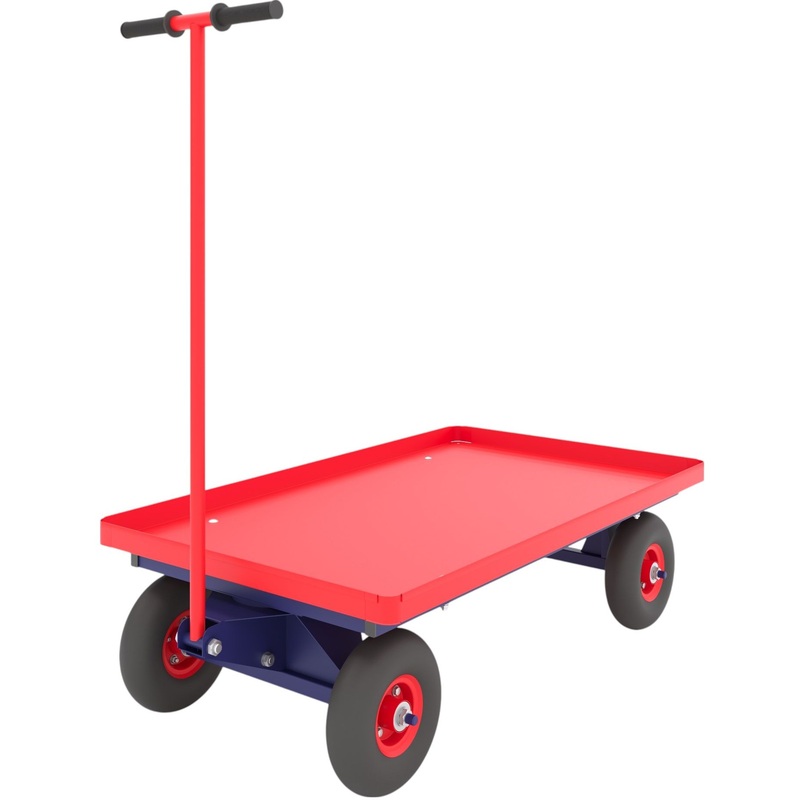 Изображение товара Тележка платформенная Rusklad ТПО 5  до 450 кг, 700х1200 мм, пневматические колеса