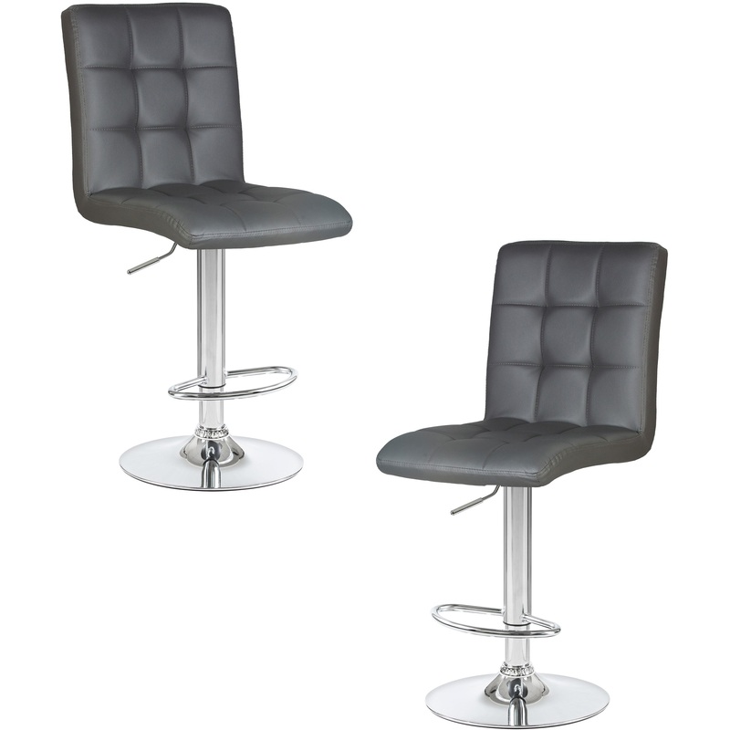 Изображение товара Стул барный серый с хромированным основанием набор 2 шт LM-5009-N