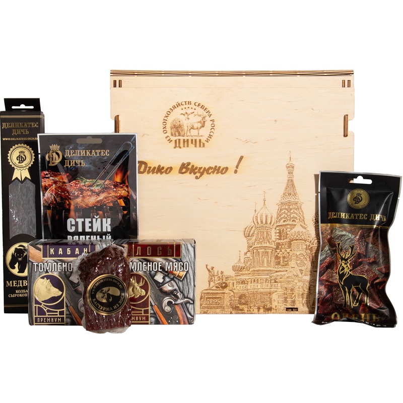 Изображение товара Подарочный набор деликатесов из диких животных Деликатес Дичь Столица 1230г Россия