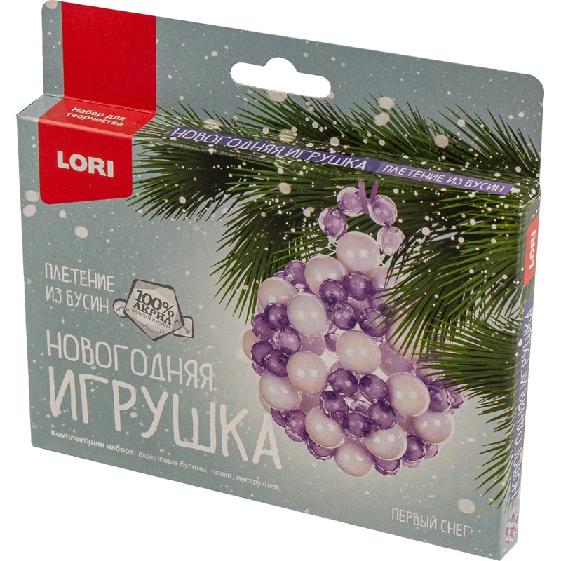Изображение товара Набор для плетения из бусин НГ игрушка Первый снег Пз/Бус-027