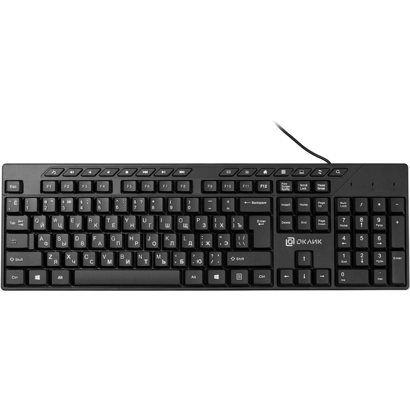 Изображение товара Клавиатура проводная Oklick 125M мембранная USB черная