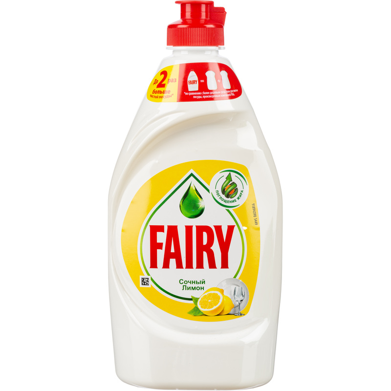 Изображение товара Средство для мытья посуды Fairy Сочный лимон гель 0.45 л