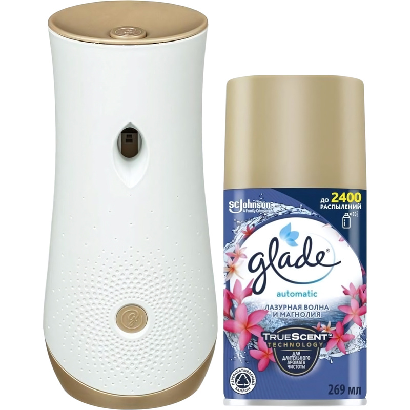 Изображение товара Автоматический освежитель воздуха Glade Лазурная волна и магнолия 269 мл