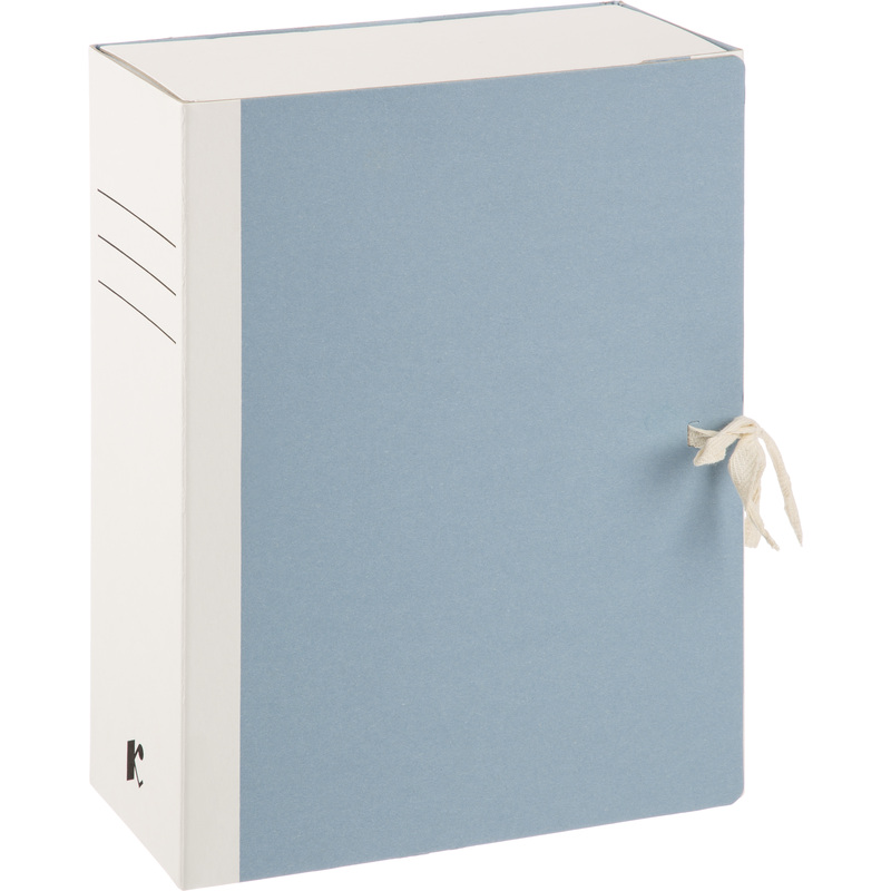Изображение товара Короб архивный из переплётного картона Комус 240x120x325 мм на завязках синий до 1200 листов