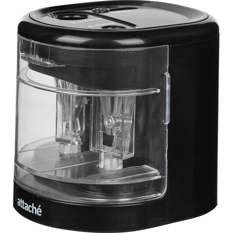 Изображение товара Электрическая точилка для карандашей Attache Leader черная компактная и безопасная