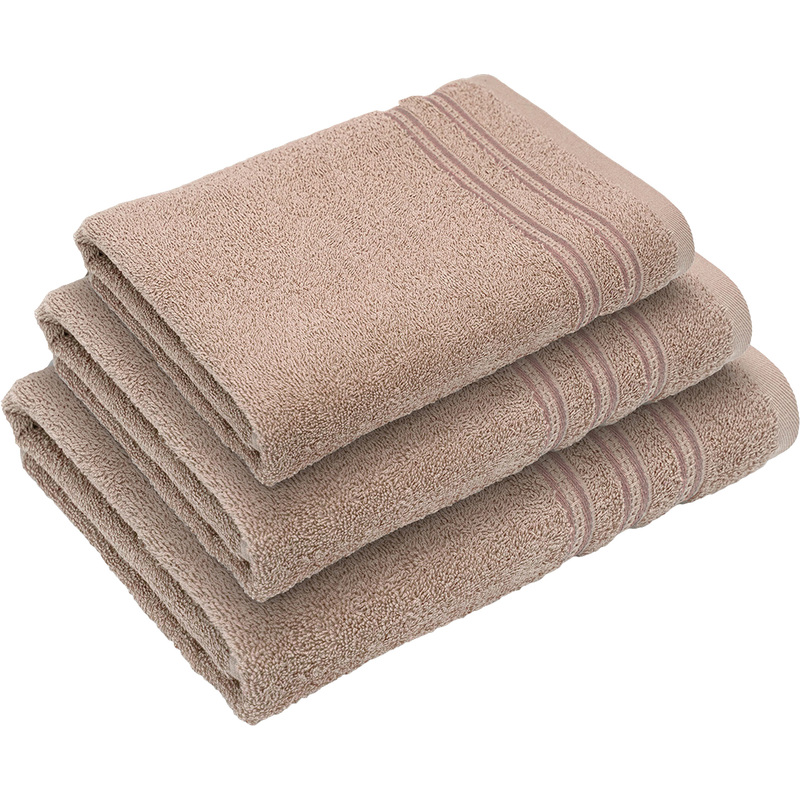 Изображение товара Набор махровых полотенец Bravo Страйп 3 штуки розовые