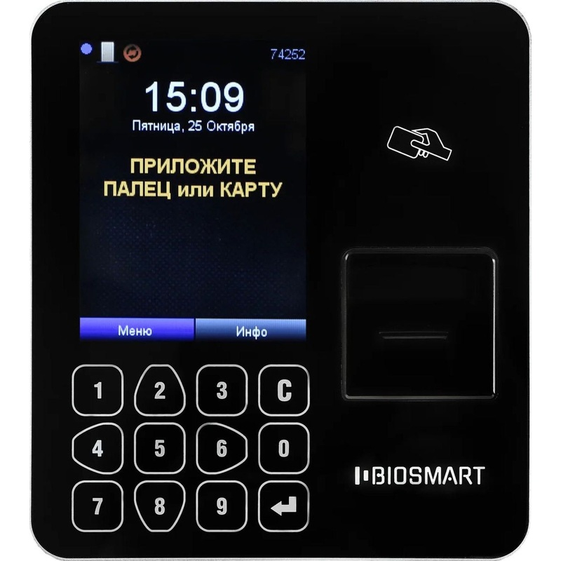 Изображение товара Терминал контроля доступа BioSmart WTC-2-MF с идентификацией по отпечатку и RFID