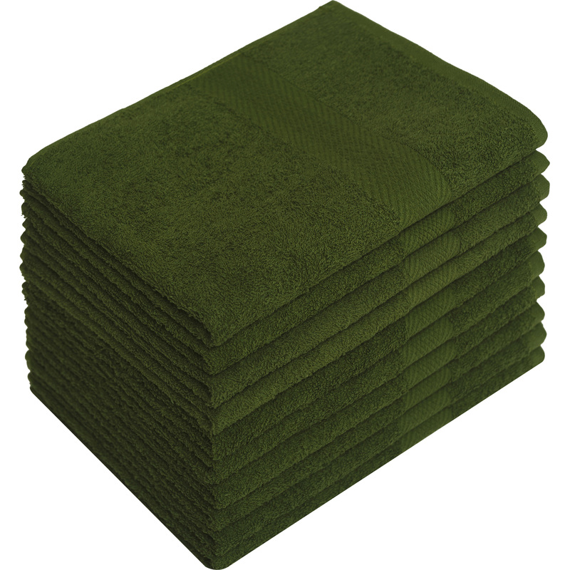 Изображение товара Махровый набор полотенец 10 штук 50x90 см оливковые для дома и подарка