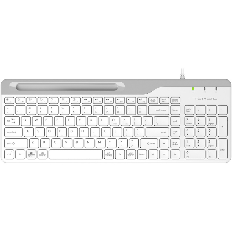 Изображение товара Клавиатура проводная A4Tech Fstyler FK25 белая мембранная USB цифровой блок