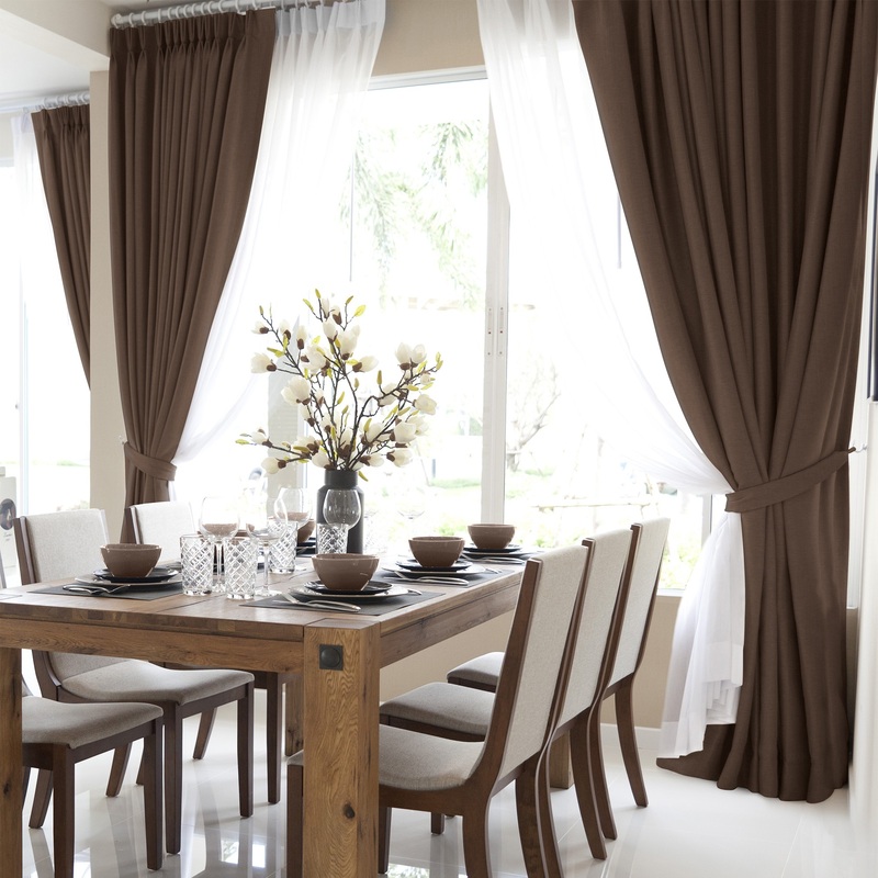 Изображение товара Штора Рогожка 200x270 см коричневая для спальни и гостиной Волшебная ночь