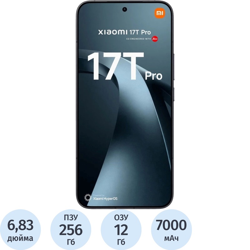 Изображение товара Смартфон Xiaomi 17T Pro 12+256 ГБ чёрный (MZB0O2ZRU)