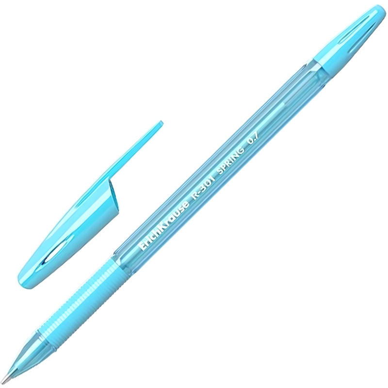 Изображение товара Ручка шариковая неавтоматическая Erich Krause R-301 Spring Stick&Grip синяя (толщина линии 0.35 мм, 39532)
