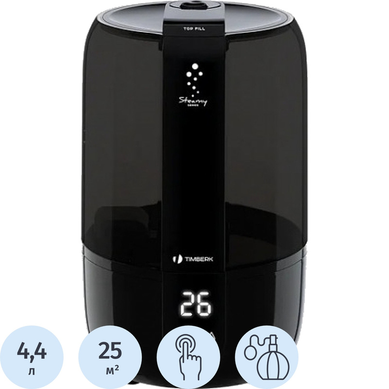 Изображение товара Увлажнитель Timberk THU UL 37 E (E1) ультразвуковой 4.4 л, настольный, черный