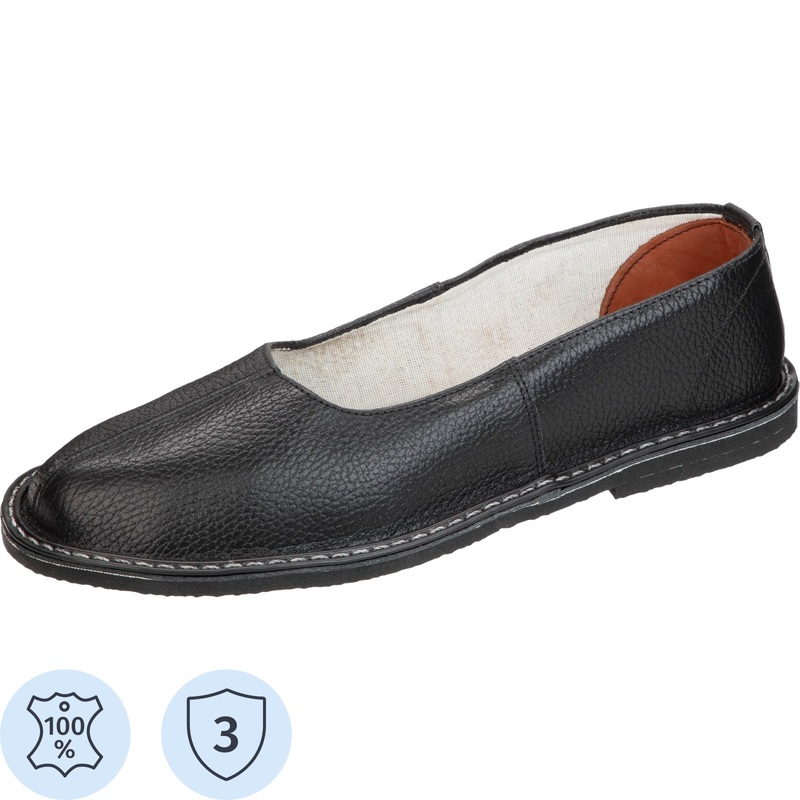 Изображение товара Кожаные унисекс тапочки чувяки черного цвета размер 42 для промышленности