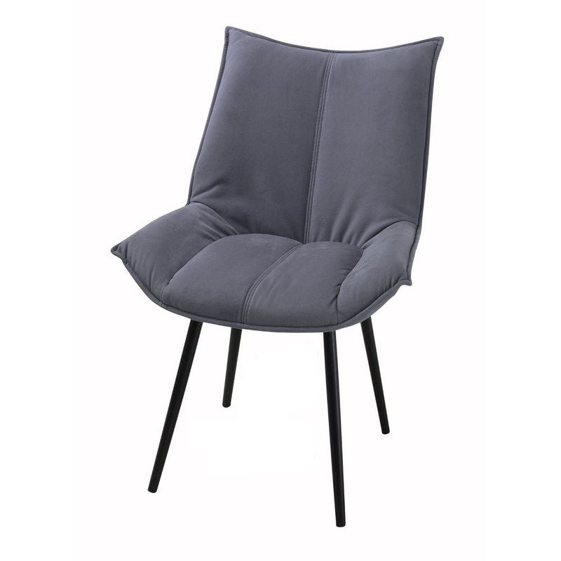 Изображение товара Стул обеденный Осло с поворотным механизмом тёмно-серый (флок, металл)