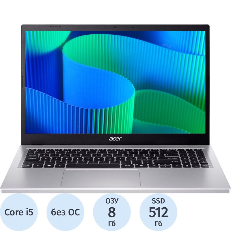Изображение товара Acer Extensa EX215-57-50W2 ноутбук 15.6 сп Silver Core i5 1334U 8ГБ 512ГБ SSD без ОС