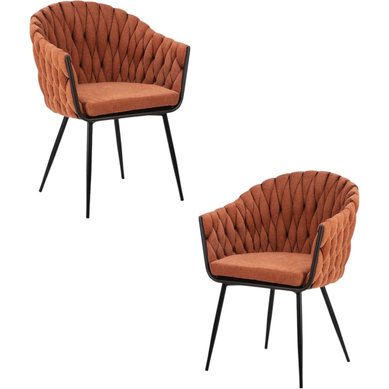 Изображение товара Стул обеденный DOBRIN MATILDA оранжевый (текстиль, металл, 2 штуки в упаковке)