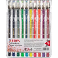 Набор гелевых ручек Beifa 10 цветов (толщина линии 0.5 мм)