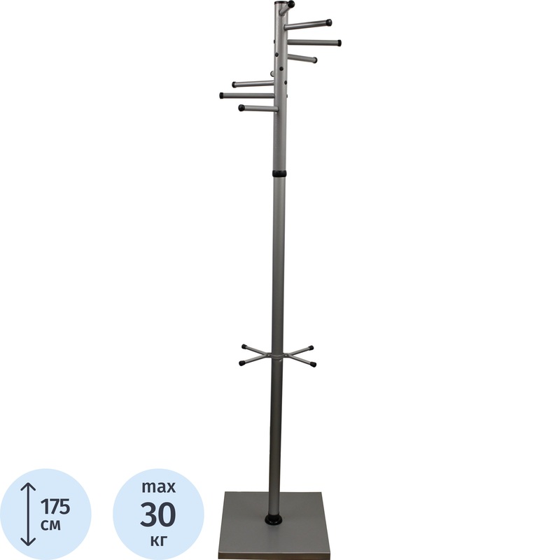 Изображение товара Уценка. Вешалка напольная (стойка) Мажор 3-3 на 8 персон с держателем для зонтов (серый)