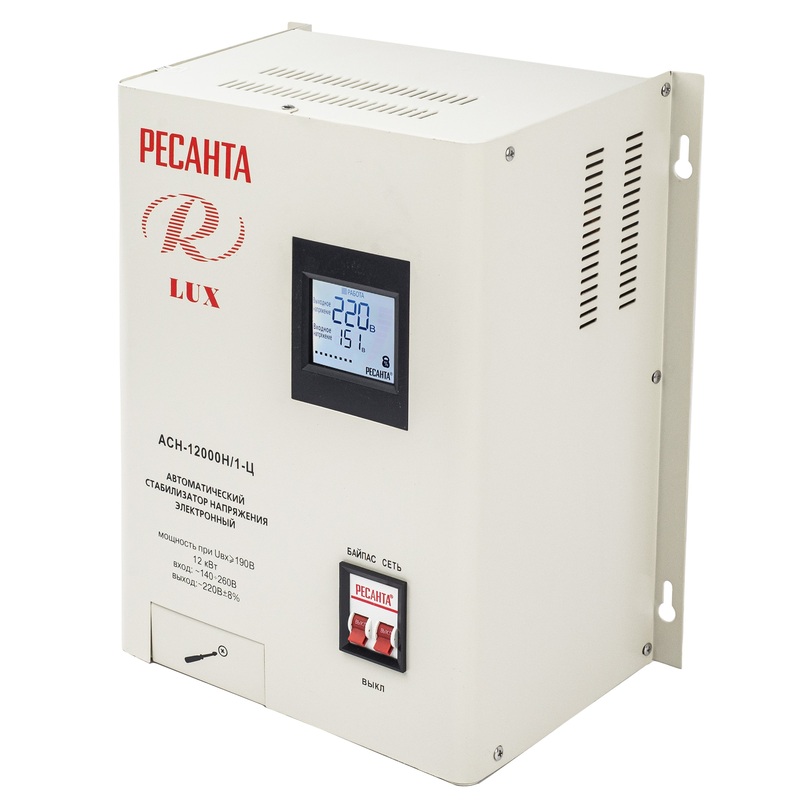 Изображение товара Стабилизатор напряжения Ресанта АСН-12000/Н1-Ц 12 кВт цифровой дисплей защита