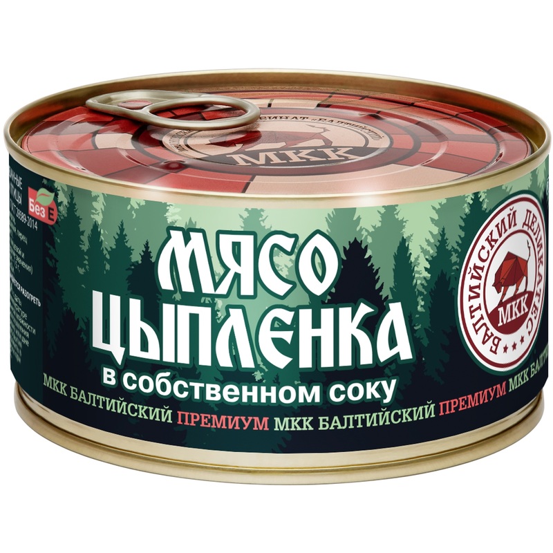 Изображение товара Тушёнка цыплёнка МКК Балтийский Деликатес в собственном соку 325 г