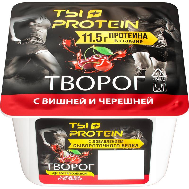 Изображение товара Творог Ростагроэкспорт Ты+Protein вишня-черешня 1.7% 130 г