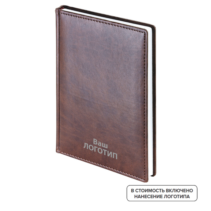 Изображение товара Еженедельник недатированный Bruno Visconti Velvet A4 коричневый с логотипом