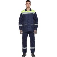 Костюм рабочий летний мужской л35-КПК с СОП синий/желтый (размер 48-50,  рост 182-188)