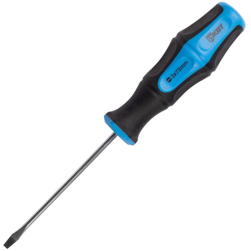 Изображение товара Отвёртка КВТ Мастер SL3 шлицевая 75 мм стержень CrV с двухкомпонентной рукояткой
