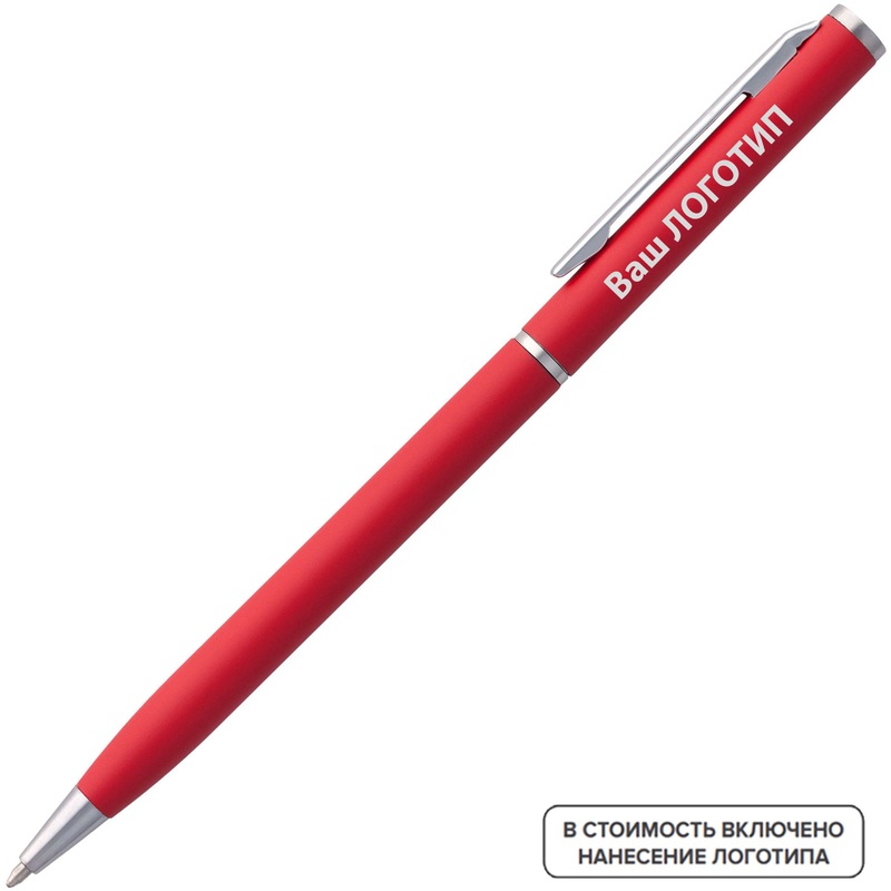 Изображение товара Ручка шариковая автоматическая Hotel Chrome синяя с красным корпусом 100 штук