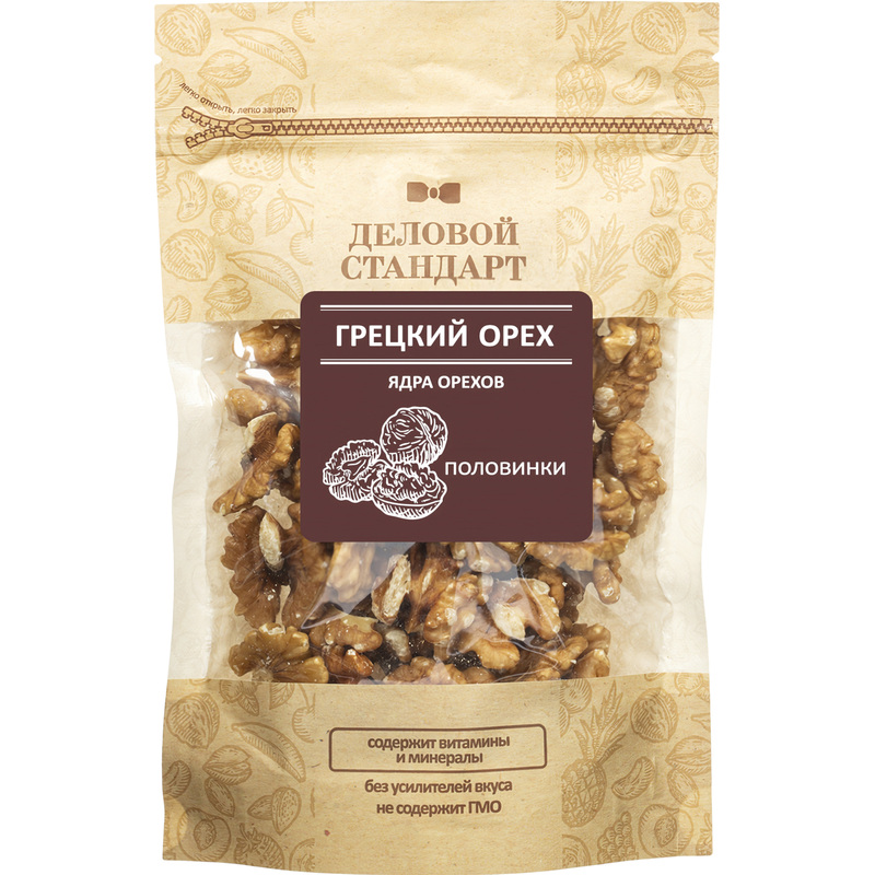 Изображение товара Грецкий орех Деловой Стандарт 200 г натуральный источник витаминов Омега-3 и биотина
