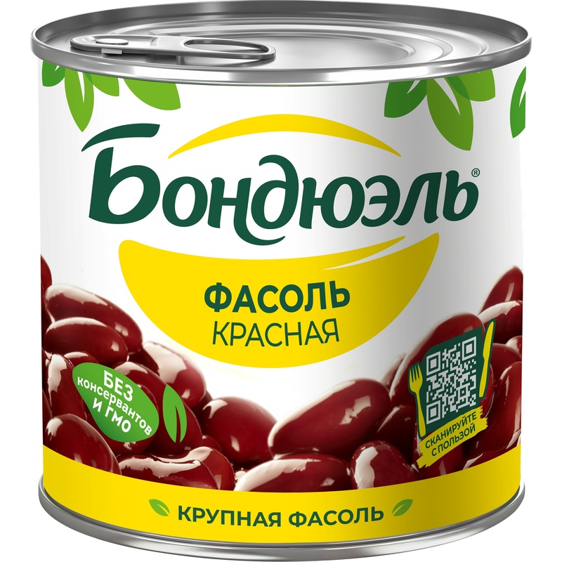Изображение товара Фасоль Бондюэль консервированная красная 400 г с пряной заливкой - качественный продукт для домашне