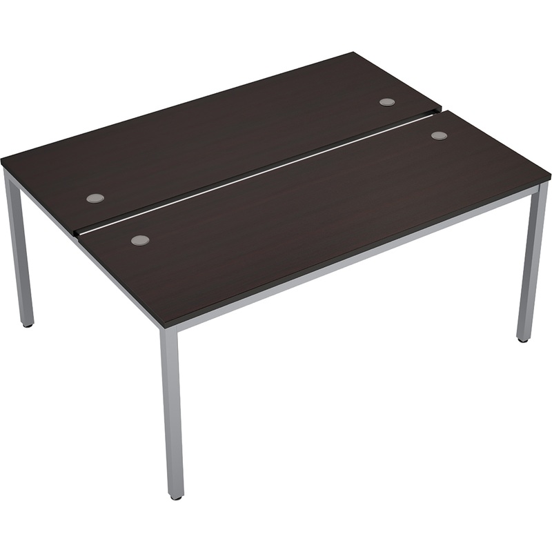 Изображение товара Стол приставной Avance 6МБ.264 двухместный венге алюминий матовый 1600х1235х750 мм