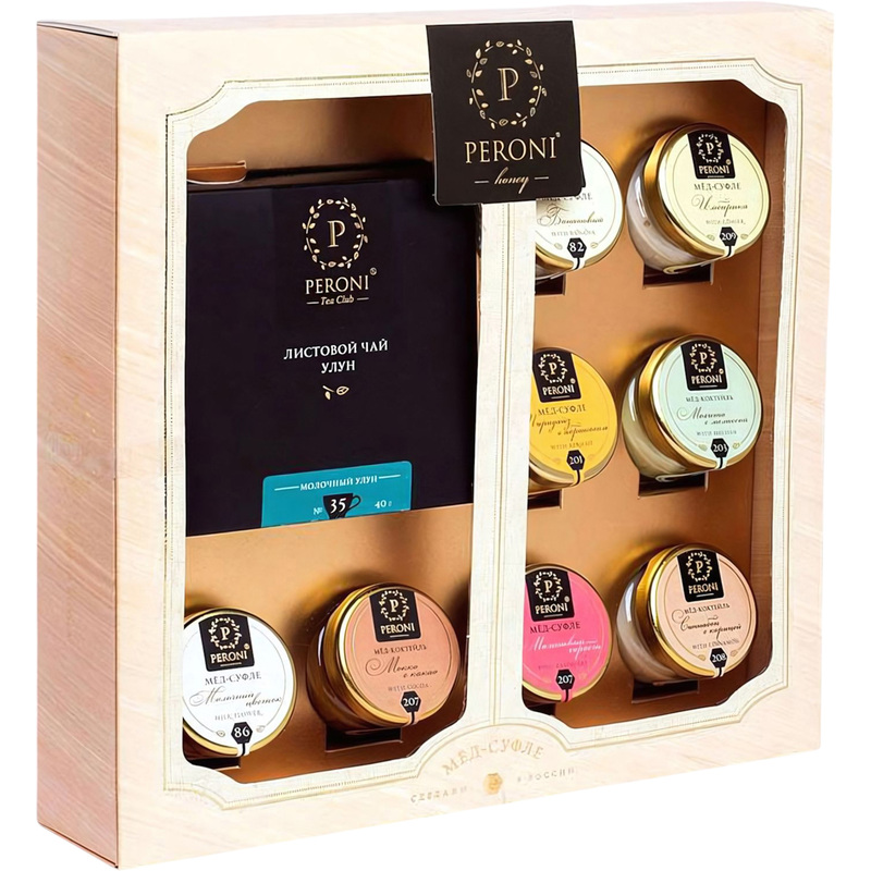 Изображение товара Подарочный набор Перони-honey Чай и Мед мед-суфле и чай Молочный улун