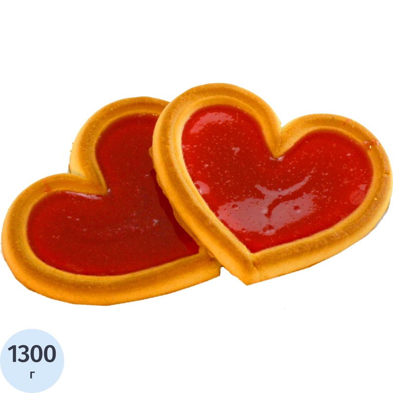 Изображение товара Печенье сахарное Ванюшкины сладости Семейное счастье с малиной 1.3 кг