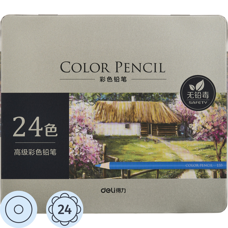 Изображение товара Цветные художественные карандаши Deli 24 цвета круглые набор