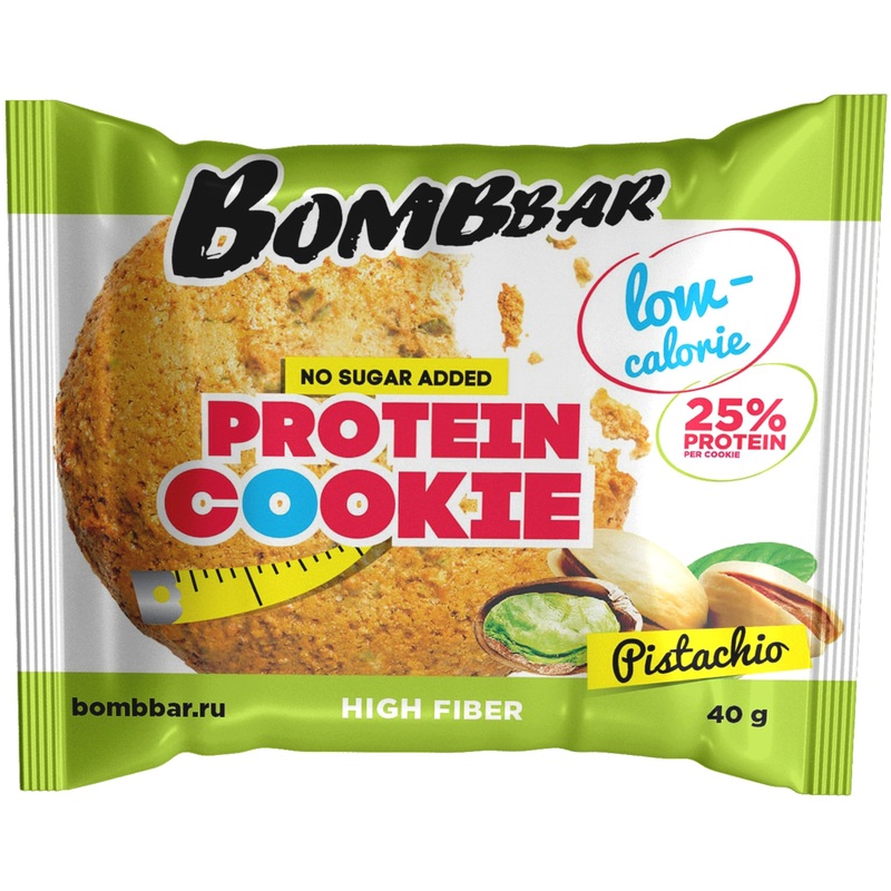 Изображение товара Протеиновое печенье Bombbar Фисташка 40 г - низкое содержание углеводов