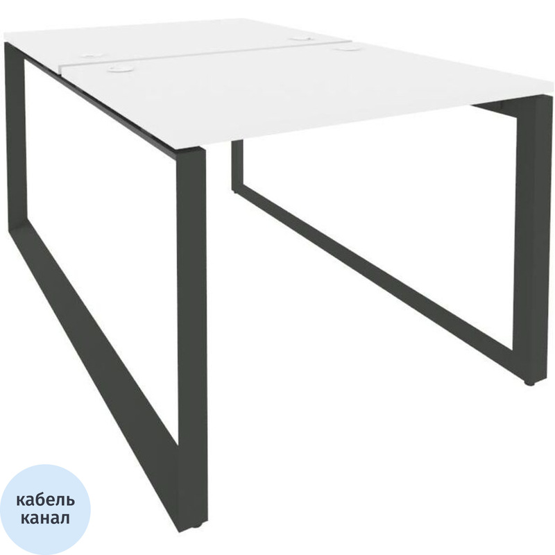Изображение товара Рабочая станция на 2 рабочих места ОМO-D-RS-2.1.8 белый бриллиант/антрацит 980х1635х750 мм