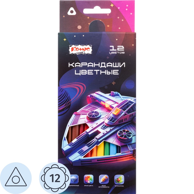 Изображение товара Карандаши цветные Комус Класс Star way 12  трёхгранные