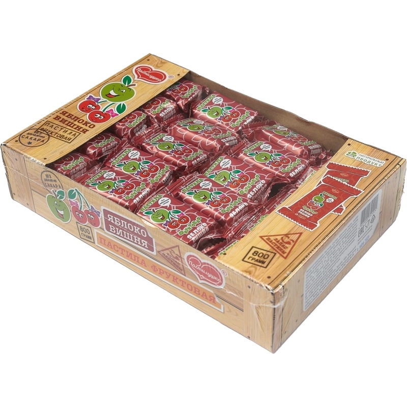 Изображение товара Пастила яблоко-вишня 800 г натуральный диетический продукт без сахара