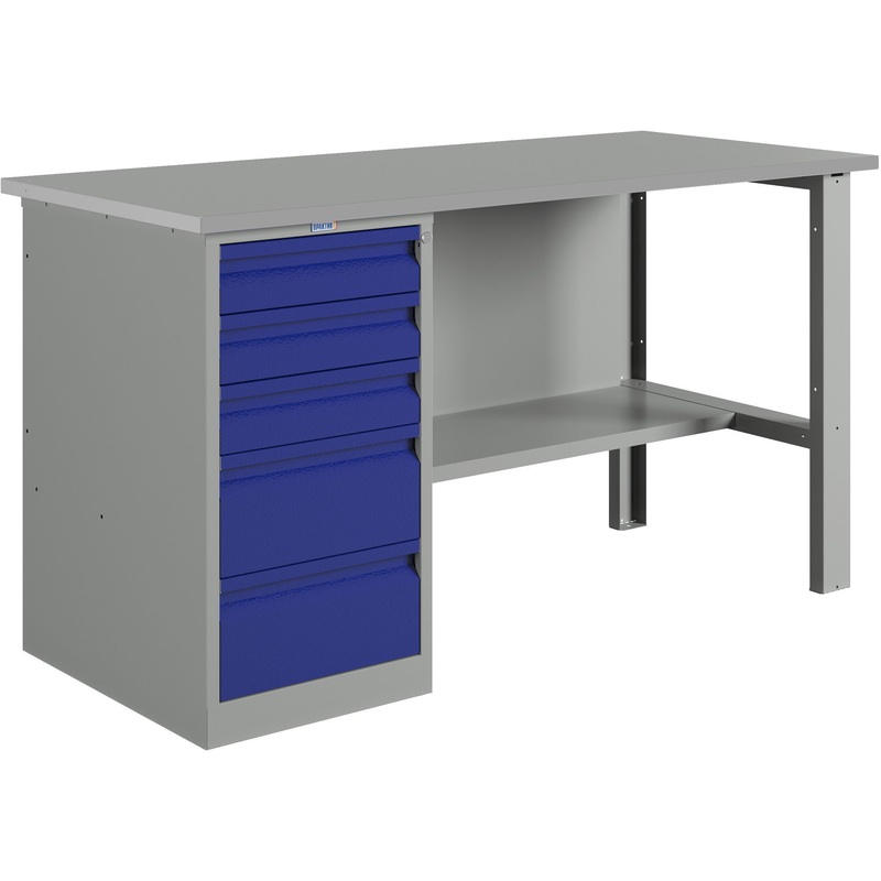 Изображение товара Верстак слесарный Практик WT140.WD5/F1.000вер с тумбой и ящиками