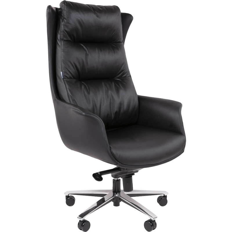 Изображение товара Кресло для руководителя Chairman 523 чёрное (натуральная кожа с компаньоном, металл)